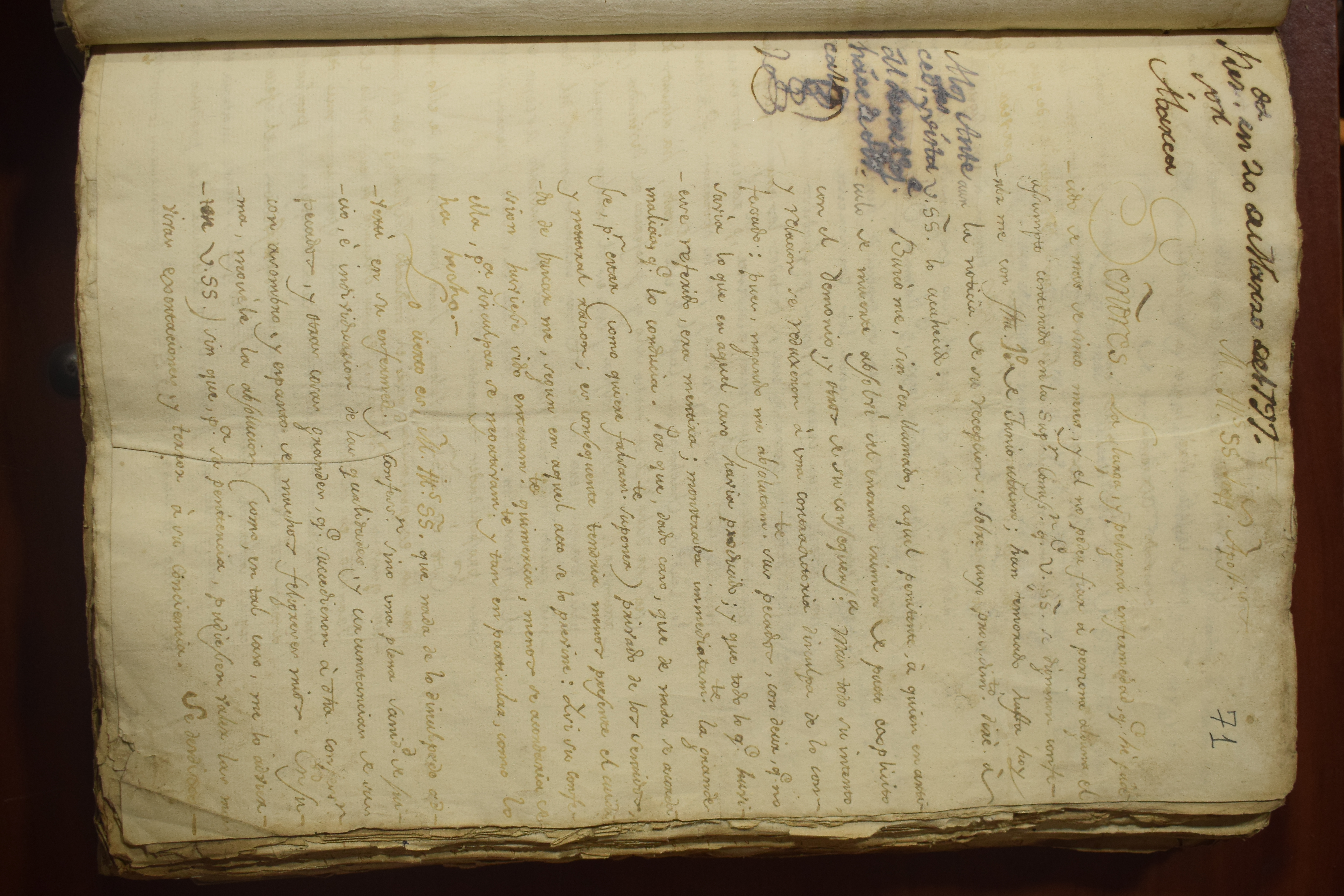 Relación sobre una confesión, absolución y escritos examinados en 1797