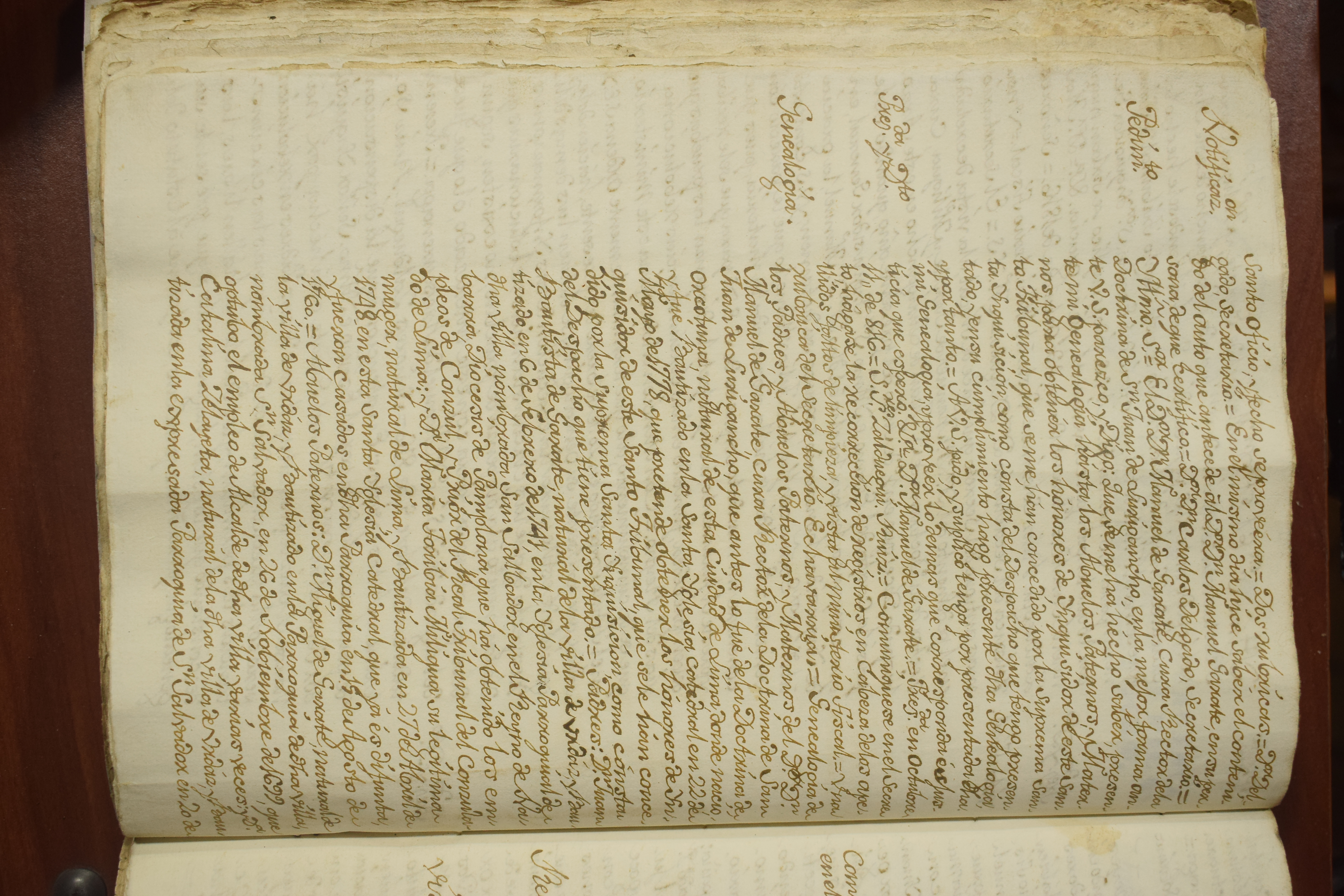 Genealogía de Manuel de Gaxate para obtener honores de inquisidor