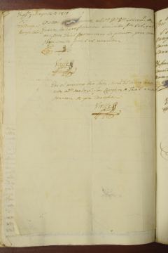 Fragmento de certificación y recepción administrativa del 12 de mayo de 1819