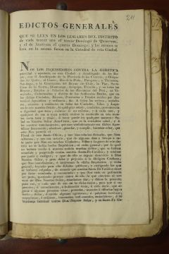 Edictos generales para denunciar delitos contra la fe católica
